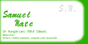 samuel mate business card